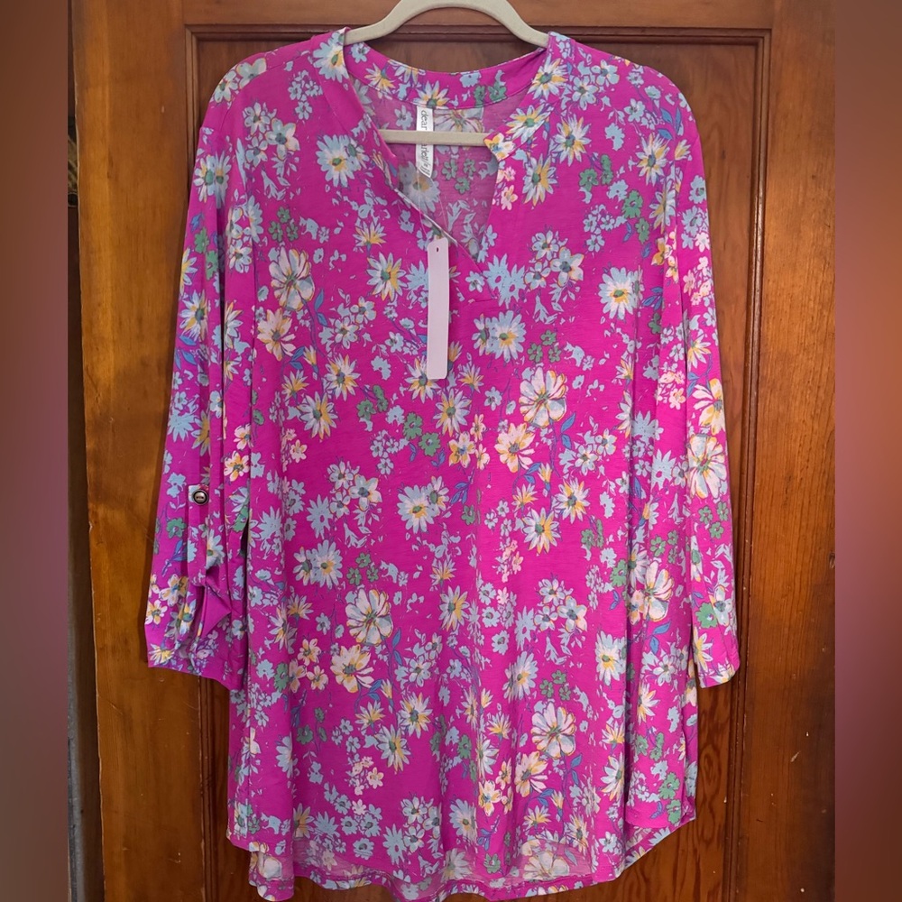 Pink Floral Dear Scarlett Blouse